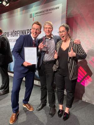 Die Sieger des NRW-Hörfunkpreises 2018 – mit Nina Loges und Marcel Kleer